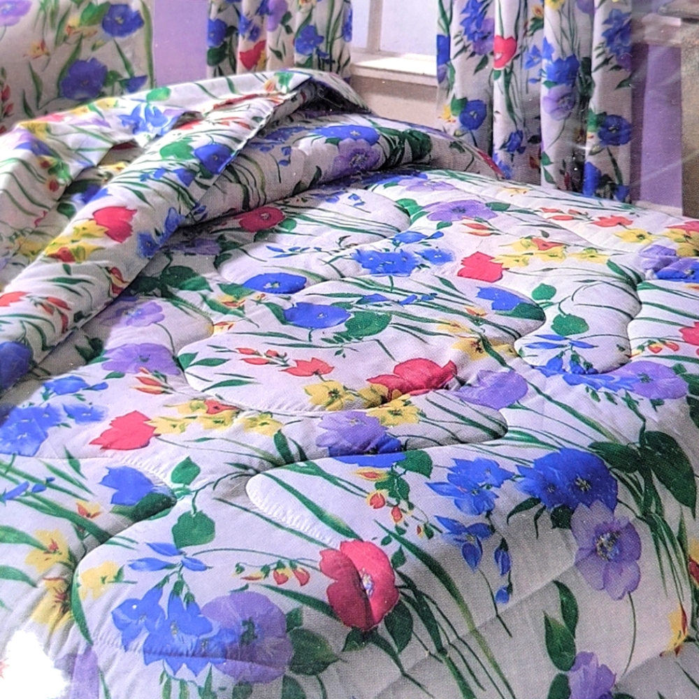 NOS Vintage 90's Dreamstyles "Lido" Floral Pattern 3-Piece Twin Sheet Set Y2K